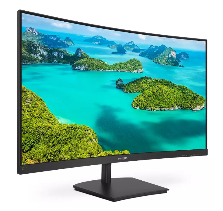 27 PHILIPS 271E1SCA/00 4MS 75MHZ 1XVGA 1XHDMI FHD 1920X1080 HOPARLÖR FREESYNC FLICKER-FREE CURVED VESA SİYAH