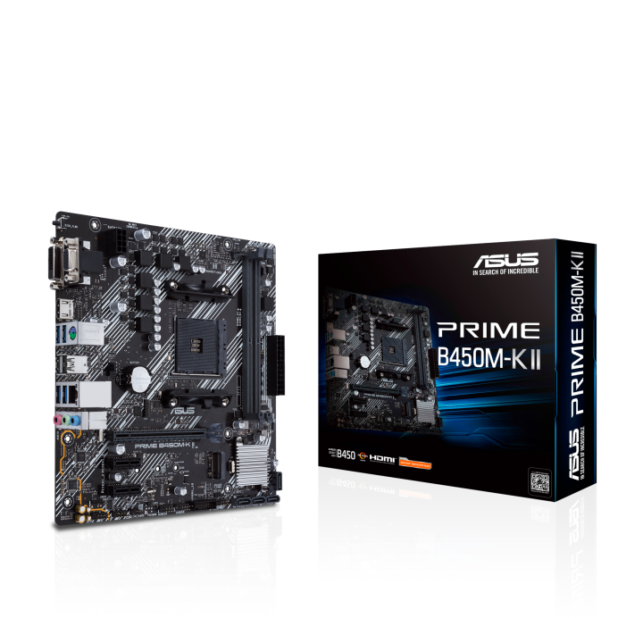 ASUS PRIME B450M-K II DDR4 4400MHZ 1XVGA 1XHDMI 1XDVI 1XM.2 USB 3.2 MATX AM4 (2. VE 1.NESİL İŞLEMCİ UYUMLU)