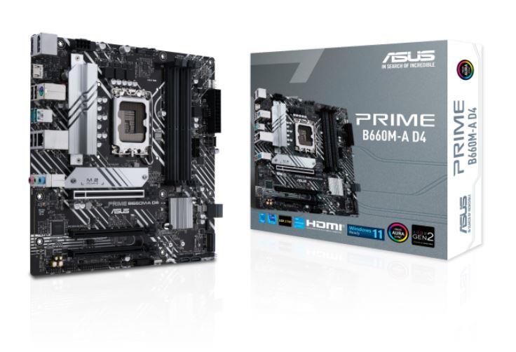 ASUS PRIME B660M-A D4 DDR4 5333MHZ 2XHDMI 1XDP 2XM.2 USB 3.2 MATX 1700P (12. VE 13.NESİL İŞLEMCİ UYUMLU)