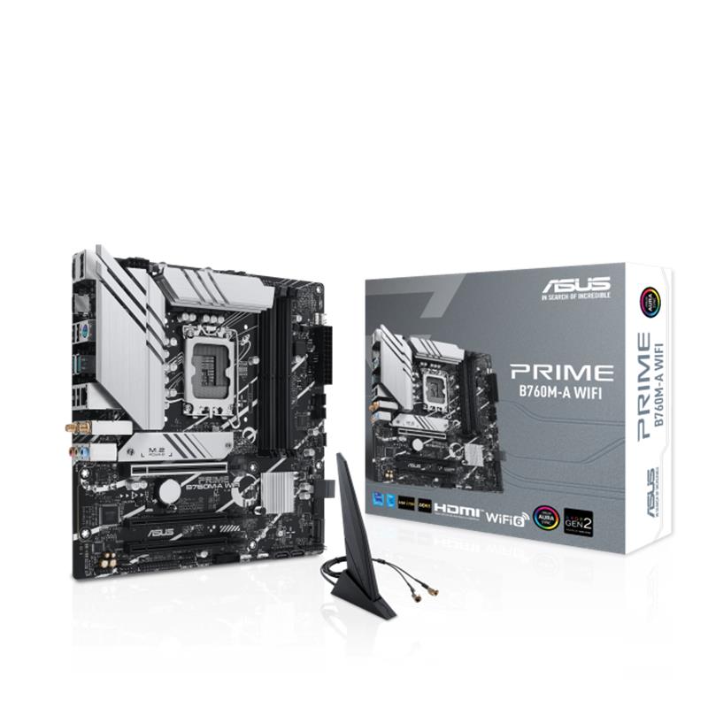 ASUS PRIME B760M-A WIFI DDR5 7200MHZ 2XHDMI 1XDP 2XM.2 USB 3.2 MATX 1700P (12. / 13. VE 14. NESİL İŞLEMCİ UYUMLU)