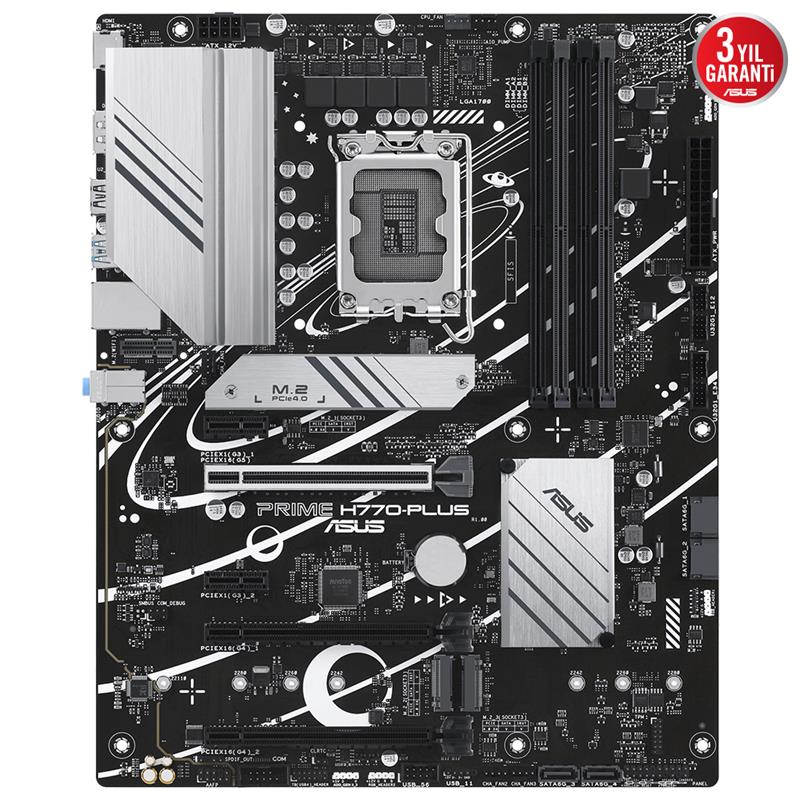 ASUS PRIME H770-PLUS DDR5 7200MHZ 1XHDMI 1XDP 3XM.2 USB 3.2 ATX 1700P (13. VE 12.NESİL İŞLEMCİ UYUMLU)