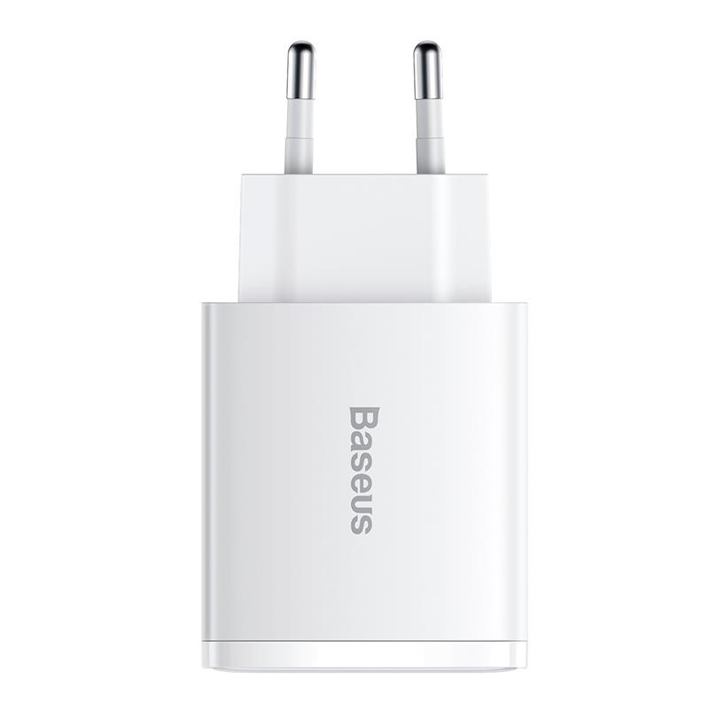 BASEUS COMPACT QC CCXJ-E02 30W DUVAR TİPİ ŞARJ CIHAZI BEYAZ ÇIKIŞ :2XUSB 1XTYPE-C