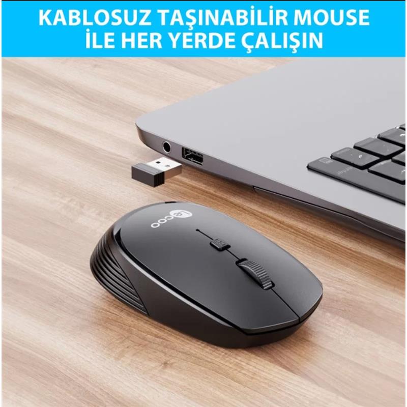 LECOO USB OPTİK KABLOSUZ MOUSE GRİ WS202-G