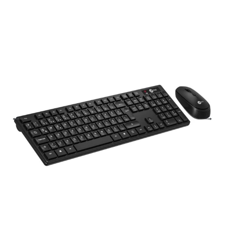 LECOO KABLOSUZ TÜRKÇE Q KLAVYE MOUSE SET SİYAH KW200-S