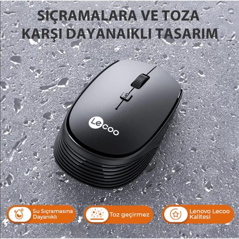 LECOO USB OPTİK KABLOSUZ MOUSE GRİ WS202-G