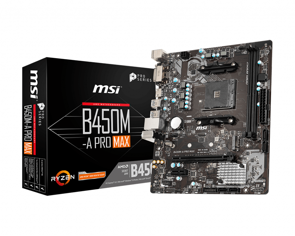 MSI B450M-A PRO MAX DDR4 3466MHZ 1XHDMI 1XDVI M.2 MATX AM4 (1.,2.,3. NESİL AMD UYUMLU)