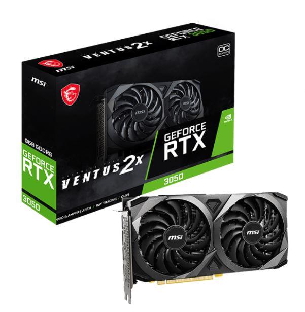 MSI GEFORCE RTX3050 VENTUS 2X 8G OC 8GB GDDR6 128BIT 1XHDMI 3XDP EKRAN KARTI