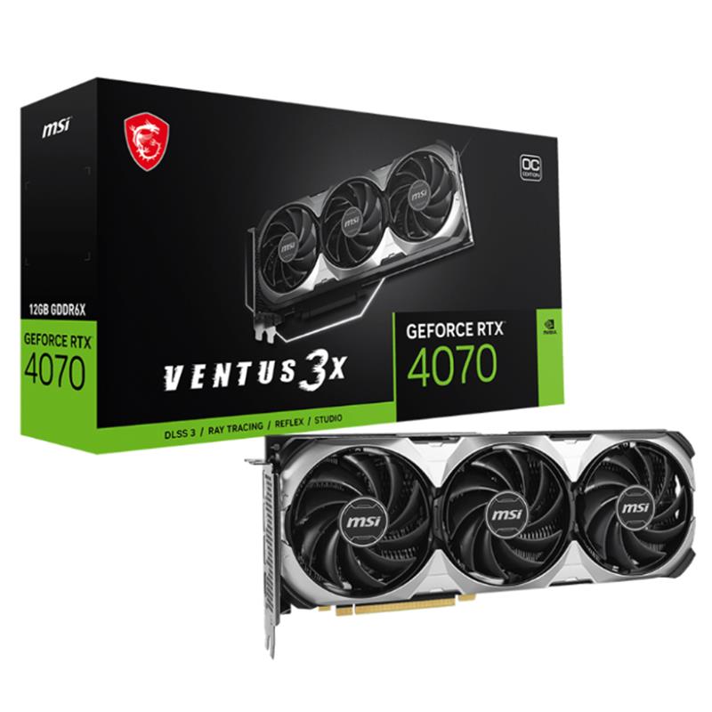 MSI GEFORCE RTX4070 VENTUS 3X E 12G OC 12GB GDDR6X 192BIT 1XHDMI 3XDP EKRAN KARTI