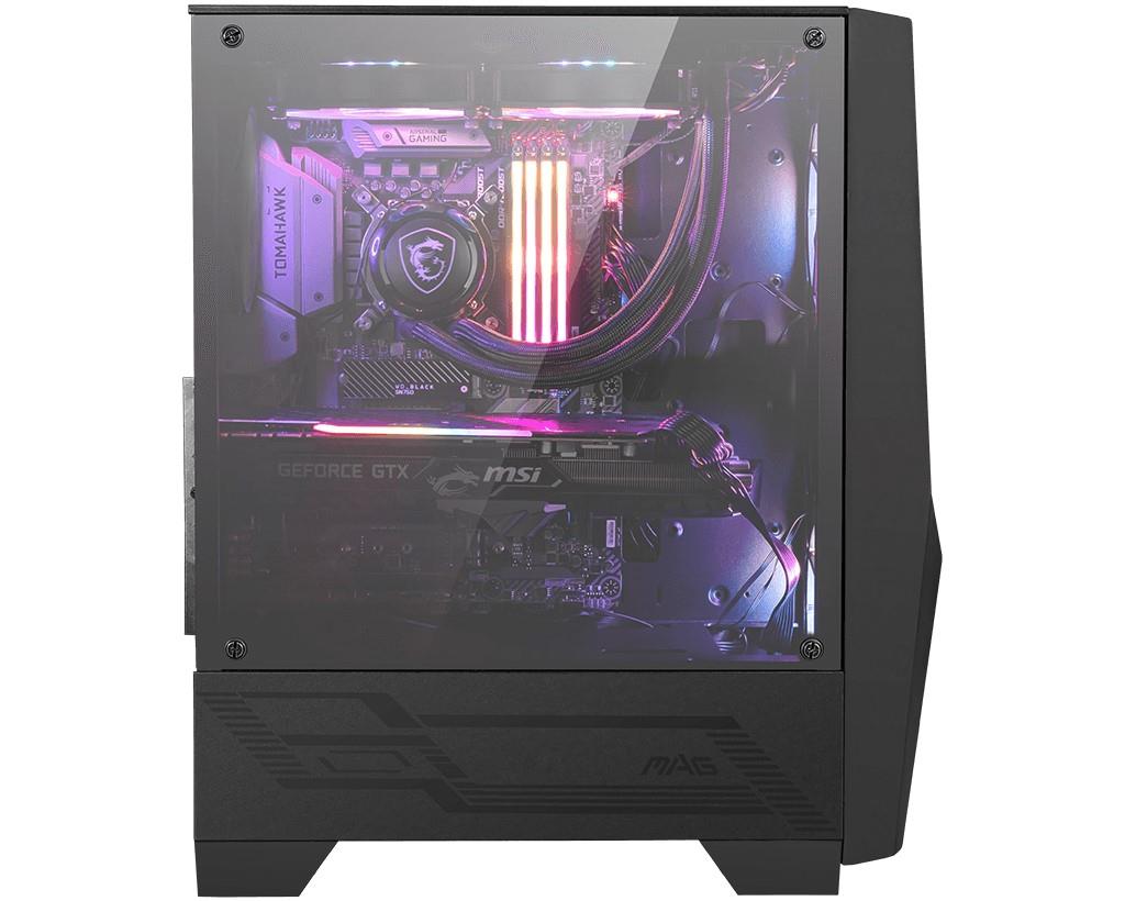 MSI MAG FORGE 100R TEMPERLI CAM 1X120MM ARGB PSU YOK GAMING SİYAH KASA