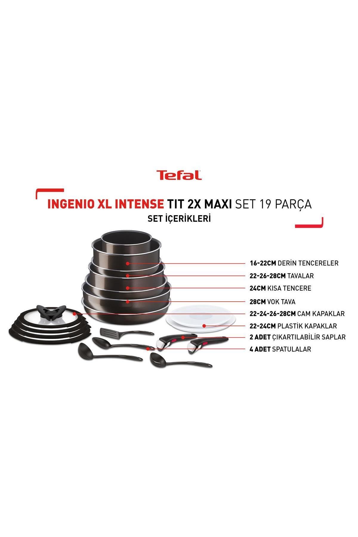 Tefal Ingenio XL Intense Titanyum 2x Maxi Set 19 Parça