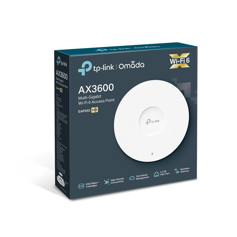 TP-LINK OMADA EAP660 HD AX3600 DUAL BAND WIFI6 1X2.5GBIT RJ45 PORT 1148MBPS/2.4GHZ TAVAN TİPİ ACCESS POINT(ADAPTÖRLÜ)