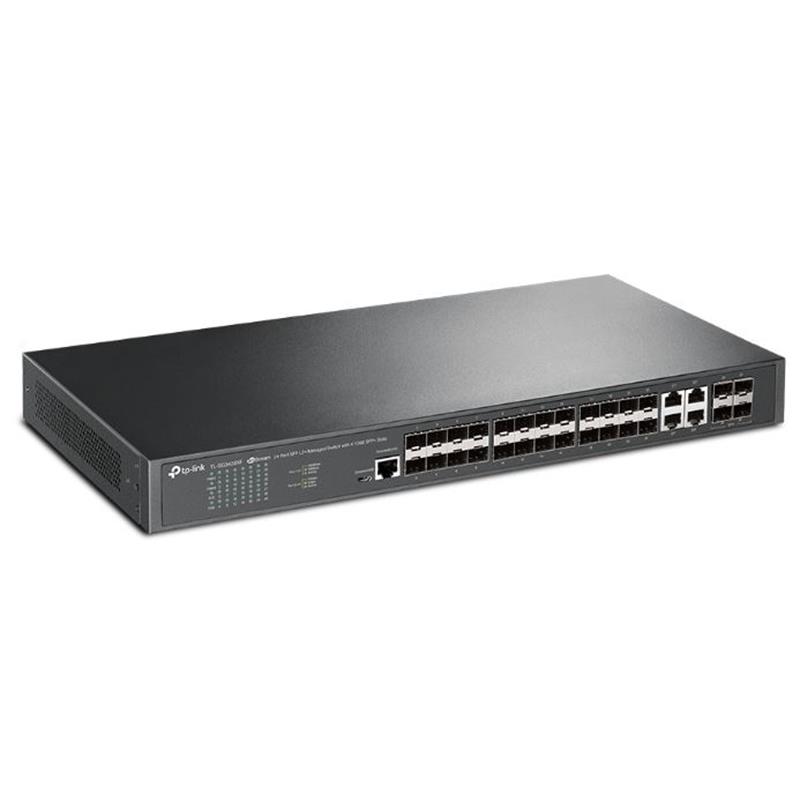 TP-LINK OMADA TL-SG3428XF 24 PORT GIGABIT SFP/4XPORT RJ45 COMBO+4X10GIGABIT SFP+ UPLINK YÖNETİLEBİLİR RACKMOUNT SWITCH