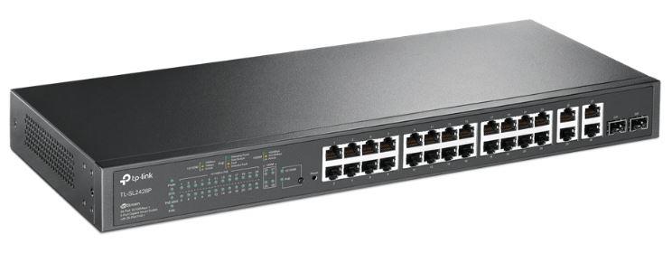 TP-LINK OMADA TL-SL2428P 24 PORT 10/100+2X1GB RJ45/SFP UPLINK COMBO 250W POE YÖNETİLEBİLİR RACKMOUNT SWITCH