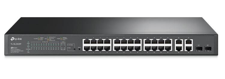 TP-LINK OMADA TL-SL2428P 24 PORT 10/100+2X1GB RJ45/SFP UPLINK COMBO 250W POE YÖNETİLEBİLİR RACKMOUNT SWITCH