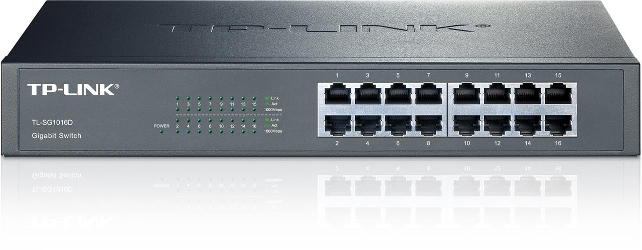 TP-LINK TL-SG1016D 16 PORT GIGABIT MASAÜSTÜ / RACKMOUNT SWITCH