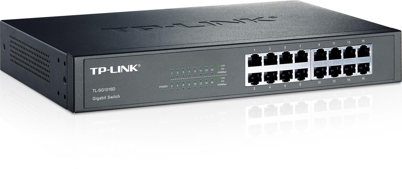 TP-LINK TL-SG1016D 16 PORT GIGABIT MASAÜSTÜ / RACKMOUNT SWITCH