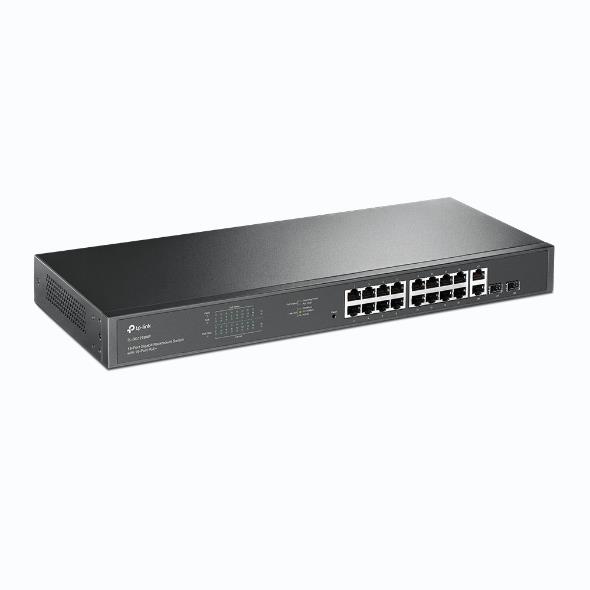 TP-LINK TL-SG1218MP 16 PORT GIGABIT+ 2X1GB RJ45/2XSFP COMBO 250 METRE POE MESAFE 250W RACKMOUNT SWITCH