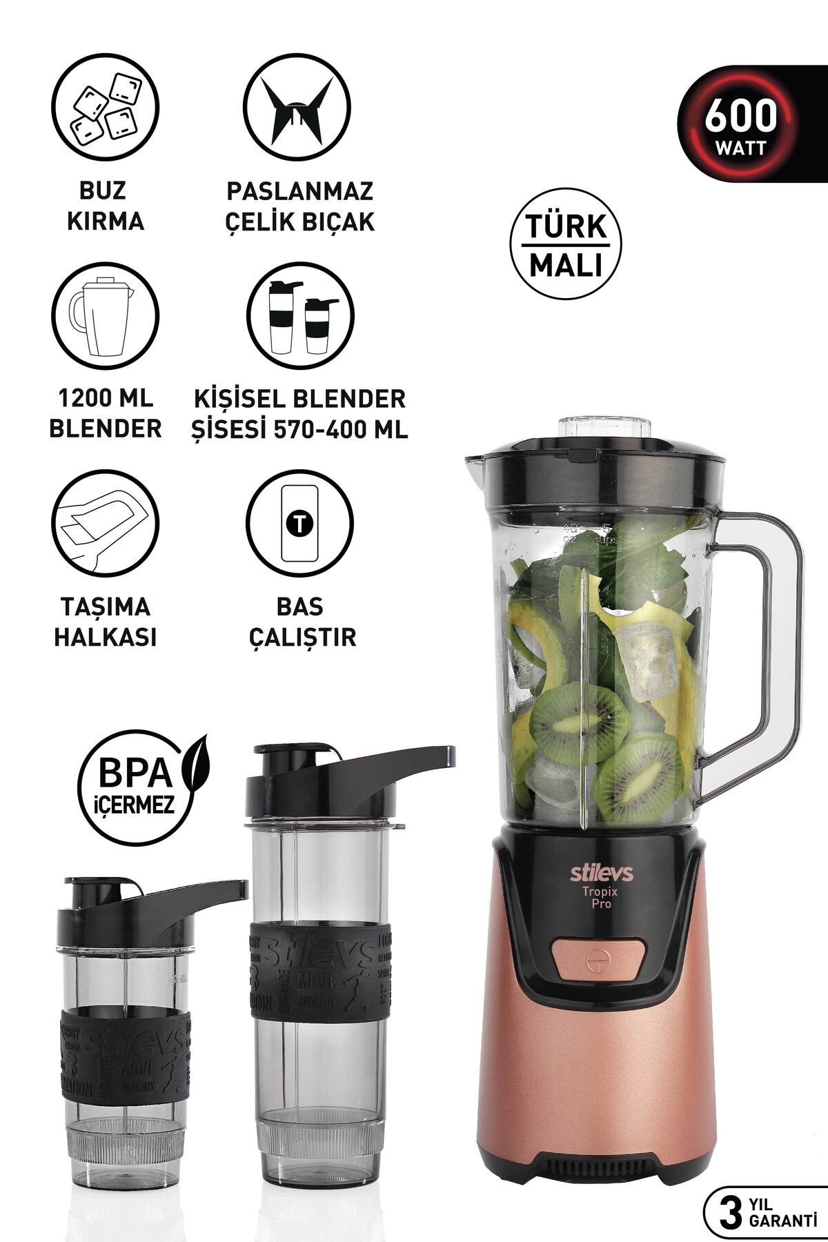 Stilevs Tropix Pro Kişisel Blender-roze