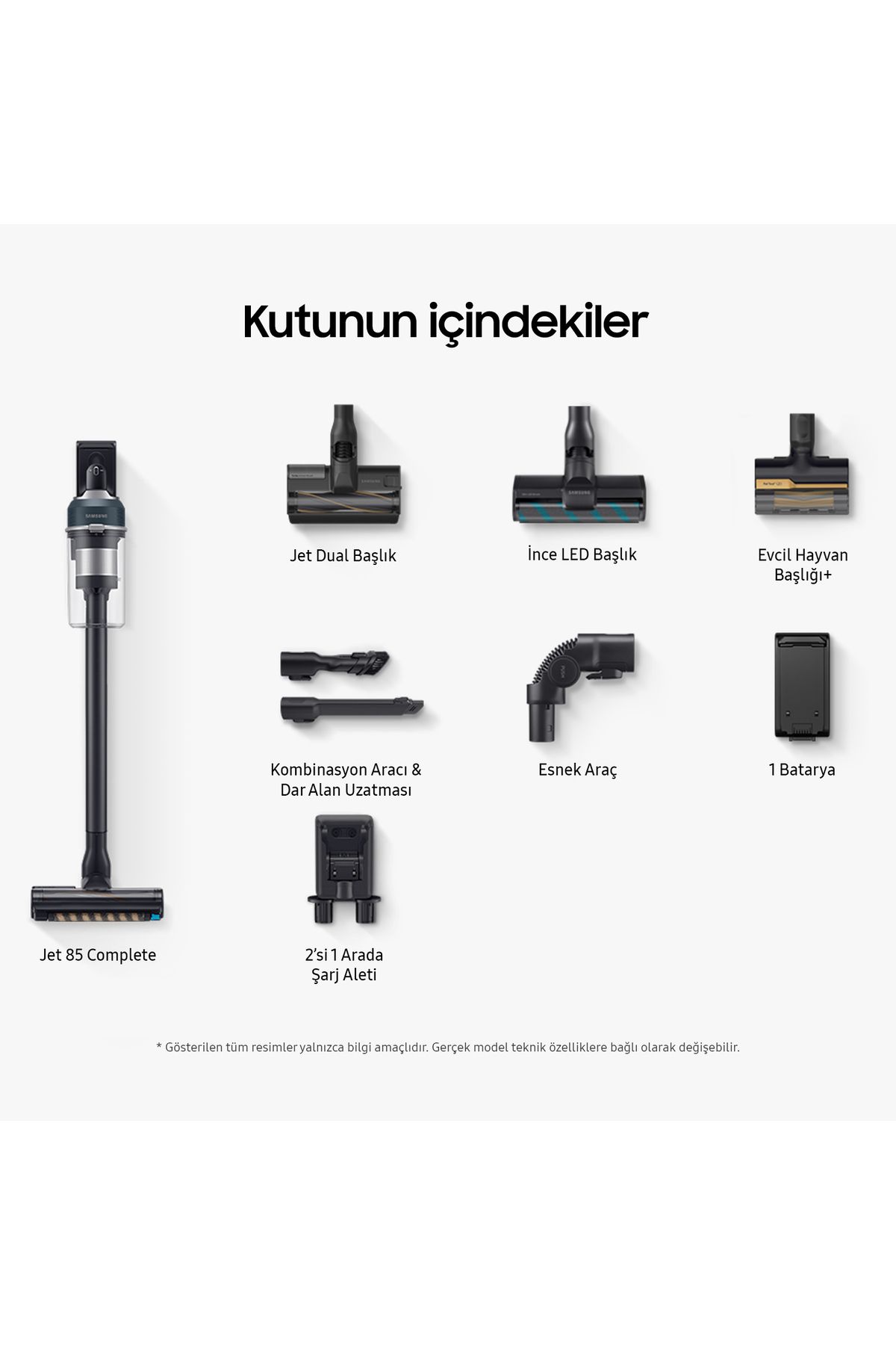 Samsung VS20C8524TB/TR Jet 85 Şarjlı Dikey Süpürge, 210W Emiş Gücü, Dijital Invertör Motor